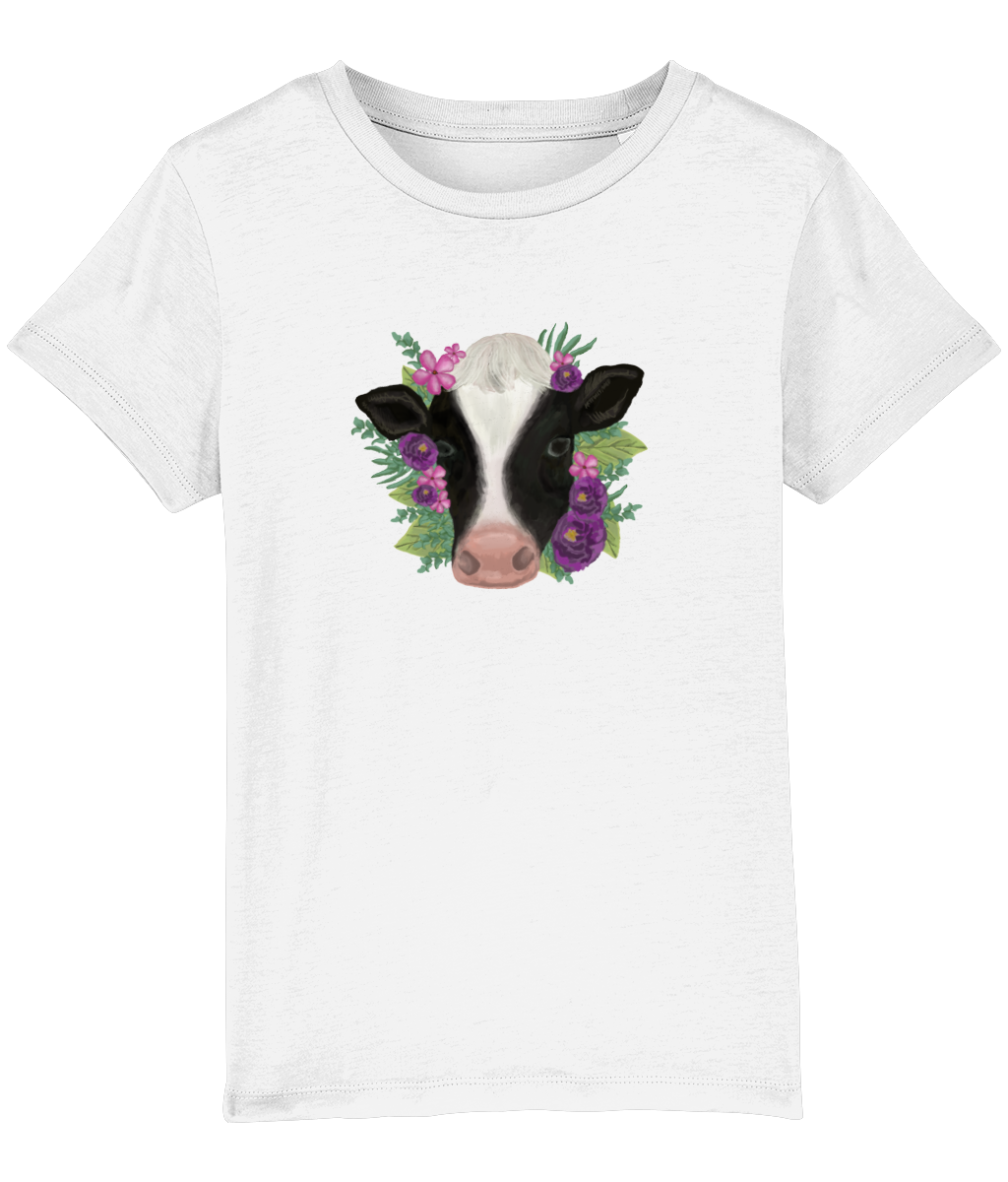 FLORAL COW Organic T-Shirt [KIDS]