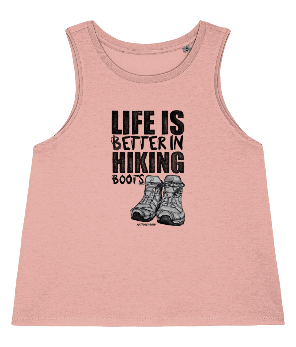 LIFE IS BETTER IN HIKING BOOTS Organic Sleeveless Tank Top [WOMEN]
