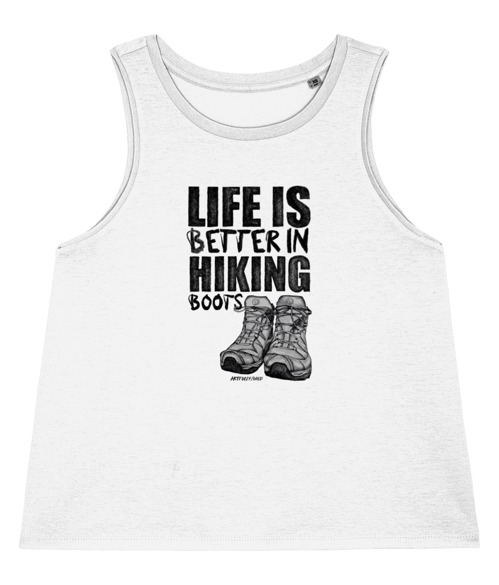 LIFE IS BETTER IN HIKING BOOTS Organic Sleeveless Tank Top [WOMEN]